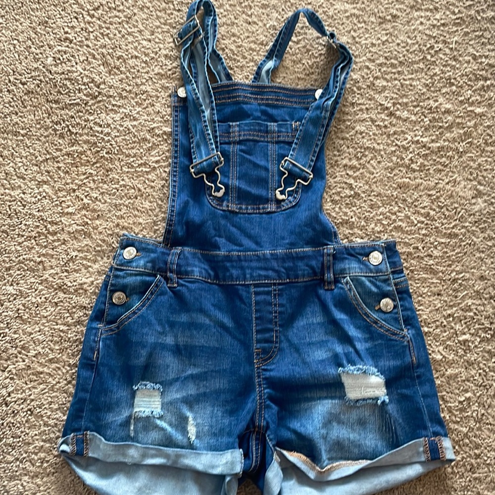 Jean overalls shorts size small